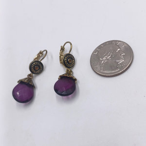 Avon Purple Briolette Drop Necklace and Earrings Jewelry Set in Box
