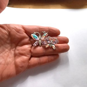 Pretty Pink AVON Dual Butterflies  Pink AB Rhinestones Brooch, Gift for Friend, Spring Time