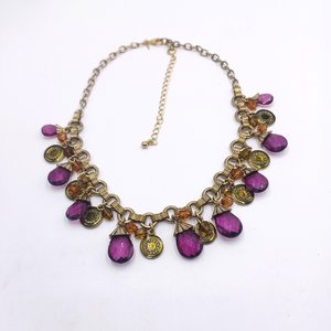 Avon Purple Briolette Drop Necklace and Earrings Jewelry Set in Box