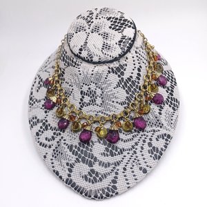 Avon Purple Briolette Drop Necklace and Earrings Jewelry Set in Box