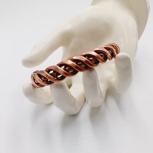 Mens Heavy Solid Copper Open Cuff Twisted Wire Bracelet, Natural Bracelet