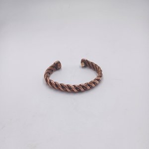 Mens Heavy Solid Copper Open Cuff Twisted Wire Bracelet, Natural Bracelet
