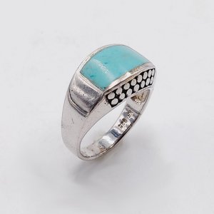 Sterling Silver Southwestern Light Blue Turquoise Ring, Size 9, Gift for Her
