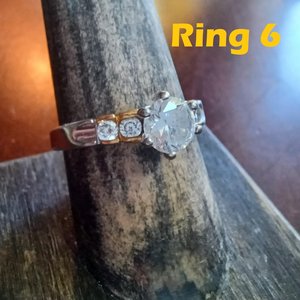 Seven Silver Tone Gemstone Fashion Rings, Rings Lot, Great Price, Free Shipping