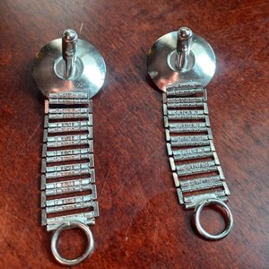Silver Tone and Blue Stone Wrap Around Southwestern Mens Cufflinks