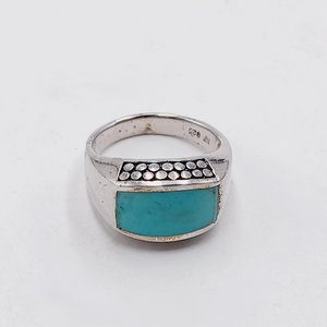 Sterling Silver Southwestern Light Blue Turquoise Ring, Size 9, Gift for Her