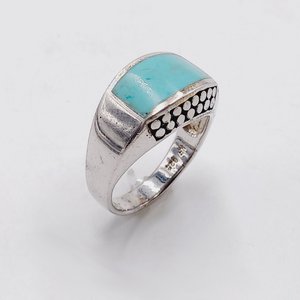 Sterling Silver Southwestern Light Blue Turquoise Ring, Size 9, Gift for Her