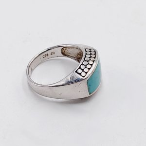 Sterling Silver Southwestern Light Blue Turquoise Ring, Size 9, Gift for Her