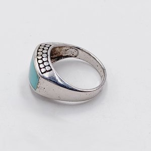 Sterling Silver Southwestern Light Blue Turquoise Ring, Size 9, Gift for Her