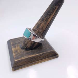 Sterling Silver Southwestern Light Blue Turquoise Ring, Size 9, Gift for Her