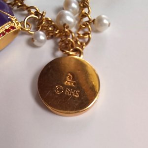Danbury Mint Red Hat Society Gold Plated Charm Bracelet