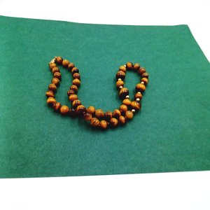 Tiger's Eyes Brilliant Round Beaded Necklace, Vintage Tiger's Eye Pearls