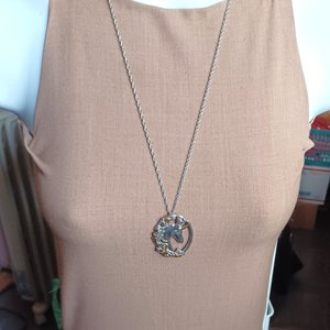 Vintage Gorham Sterling Unicorn Pendant and Chain Necklace -