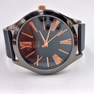 NY & Co Black with Rose Gold Details Quartz Fashion Wrist watch-New Battery