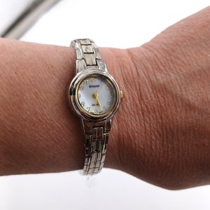 Ladies SHARP Silver Tone Quartz Wrist Watch- New Battery