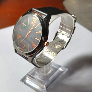 NY & Co Black with Rose Gold Details Quartz Fashion Wrist watch-New Battery