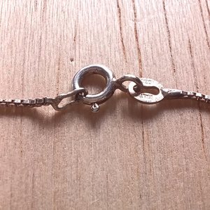 Natural Snowflake Obsidian Pendant and Sterling Silver Box Chain