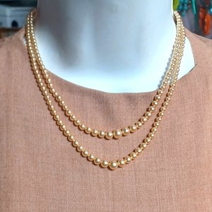 1950's Walker and Hill Dual Faux Pearls with Sterling Rhinestones Clasp Choker Necklace