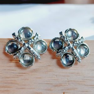 5 pairs of Silver Tone Fashion Clip-on Earrings for Women