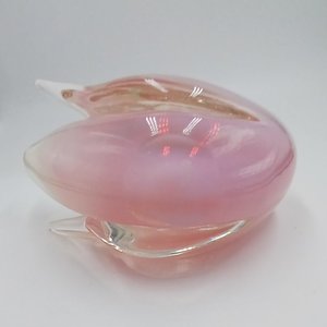 Murano Style Hand Blown Art Glass Swan, Large Vintage Glass Decor