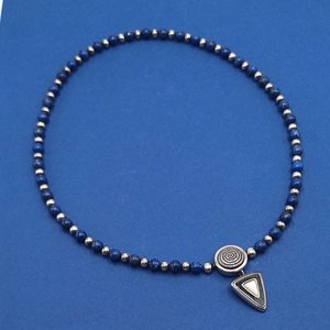 Carolyn Pollack, Relios, Corazon Sterling and Lapis Beaded Necklace with Pendant