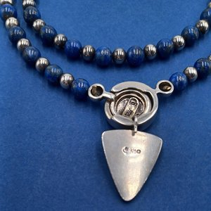 Carolyn Pollack, Relios, Corazon Sterling and Lapis Beaded Necklace with Pendant