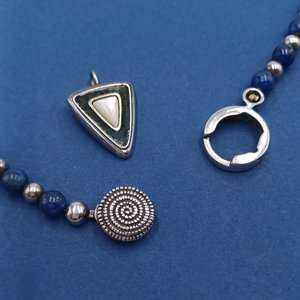 Carolyn Pollack, Relios, Corazon Sterling and Lapis Beaded Necklace with Pendant