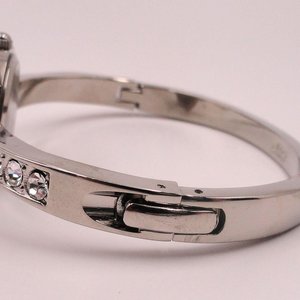 Silver Tone Rhinestone Ladies Bracelet Quartz Watch