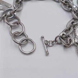 Fun Silver Tone Charm Bracelet Watch, Fashion Watch, New Battery
