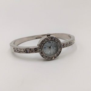 Silver Tone Rhinestone Ladies Bracelet Quartz Watch