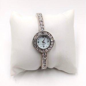 Silver Tone Rhinestone Ladies Bracelet Quartz Watch