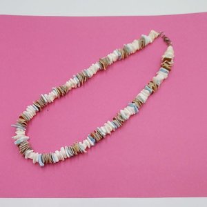 Set of 3 Tropical Seashells Beaded Necklaces, Vintage, Surfer Necklaces