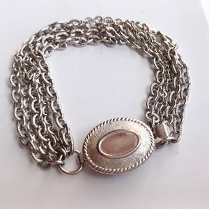 AVON Silver Tone Multi Chain Bracelet, Gift for her, Vintage Bracelet