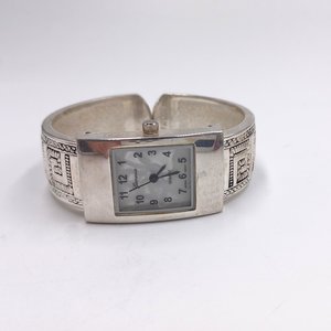 Silver Tone Geneva Platinum Ladies Southwest Design Clamper Bracelet Watch