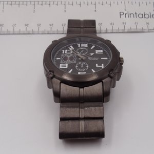 Mens Geneva Platinum Heavy Large Bronze Tone Quartz Watch, New Battery