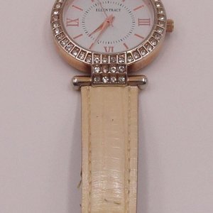 Ellen Tracy Rose Gold Tone Large Face Fashion Quartz Wrist Watch- New Battery