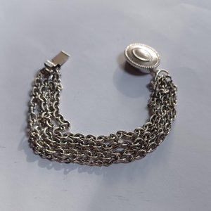 AVON Silver Tone Multi Chain Bracelet, Gift for her, Vintage Bracelet