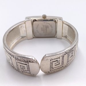Silver Tone Geneva Platinum Ladies Southwest Design Clamper Bracelet Watch
