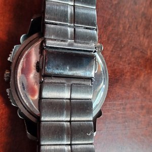 Mens Geneva Platinum Heavy Large Bronze Tone Quartz Watch, New Battery