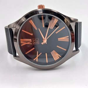 NY & Co Black with Rose Gold Details Quartz Fashion Wrist watch-New Battery