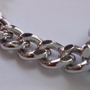 Avon Silver Tone Heavy Curb Chain Bracelet with Buckle Closure