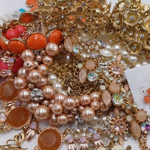 HUGE Vintage Girly Girl Jewelry Lot, All Wearable, 28 Pieces, with Extras Over 2 lbs.
