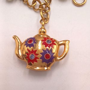 Danbury Mint Red Hat Society Gold Plated Charm Bracelet