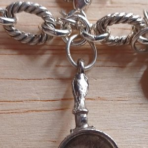 Vintage Silver Tone Random Charms Charm Bracelet, 15 Charms