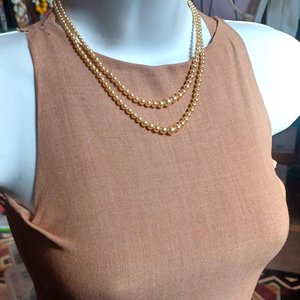 1950's Walker and Hill Dual Faux Pearls with Sterling Rhinestones Clasp Choker Necklace