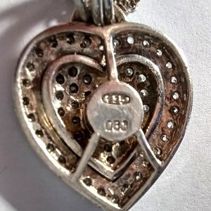 Dee Berkley Sterling Silver Heart Shape Pendant Necklace