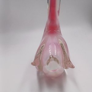 Murano Style Hand Blown Art Glass Swan, Large Vintage Glass Decor