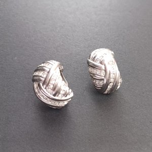 5 pairs of Silver Tone Fashion Clip-on Earrings for Women