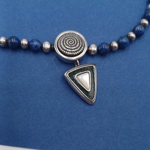 Carolyn Pollack, Relios, Corazon Sterling and Lapis Beaded Necklace with Pendant