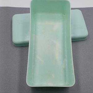Vintage Art Deco Early Plastics Mint Green Celluloid Lidded Box